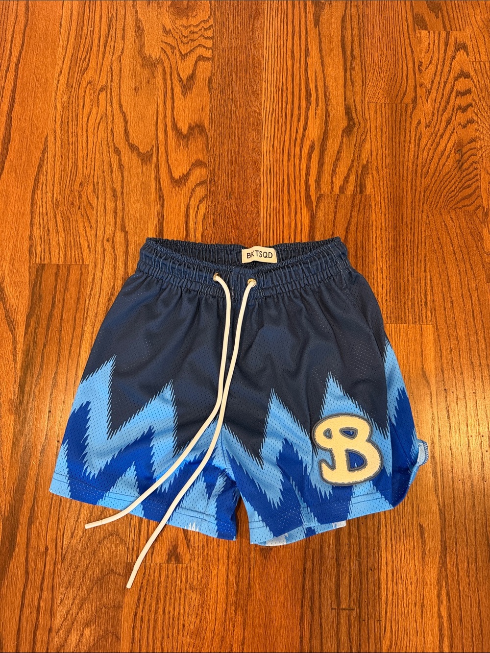 Kids Blue Zigzag Athletic Shorts